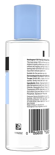 Neutrogena Oil-Free Liquid Eye Makeup Remover, Residue-Free, Non-Greasy, Gentle & Skin-Soothing Solution with Aloe & Cucumber Extract for Waterproof Mascara, 5.5 fl. oz