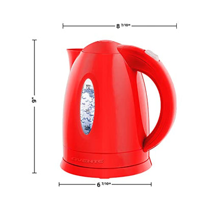 OVENTE Electric Kettle, Hot Water, Heater 1.7 Liter - BPA Free Fast Boiling Cordless Water Warmer - Auto Shut Off Instant Water Boiler for Coffee & Tea Pot - White KP72W