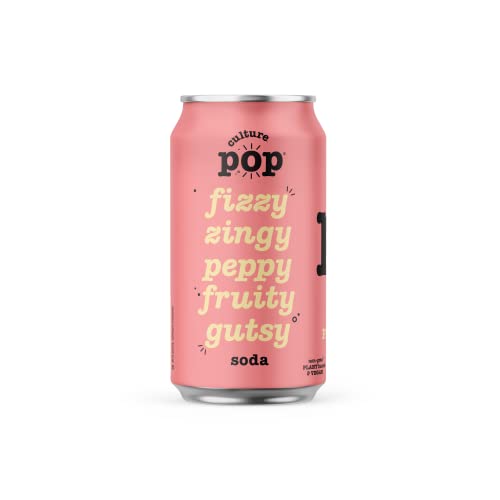 Culture Pop Soda Sparkling Probiotic Drink, 45 Calories Per Can, Vegan Soda for Gut Health, Non-GMO, GF, No Added Sugar, 12 Pack, 12 Fl Oz Cans, Jazzy & Juicy Variety Pack - New!