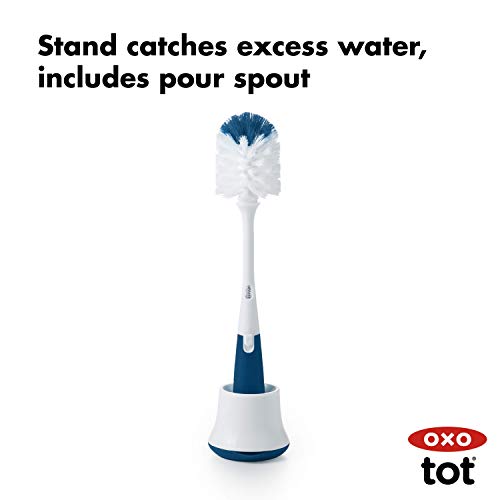 OXO Tot Bottle Brush with Nipple Cleaner and Stand - Gray