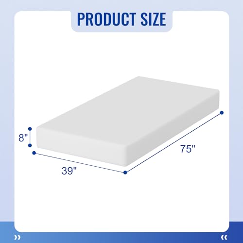 FDW 5 Inch Gel Memory Foam Mattress Medium-Firm Mattress for Pressure Relief & Cooler Sleep Mattress for Kid Adults CertiPUR-US Certified Mattress in a Box,Twin