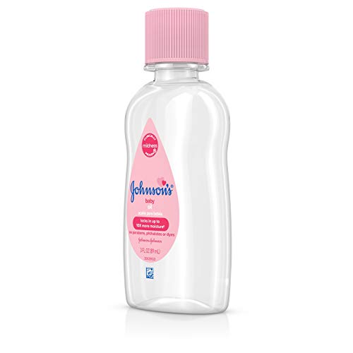 Johnson's Baby Oil, Pure Mineral Oil to Prevent Moisture Loss, Original 3 fl. oz