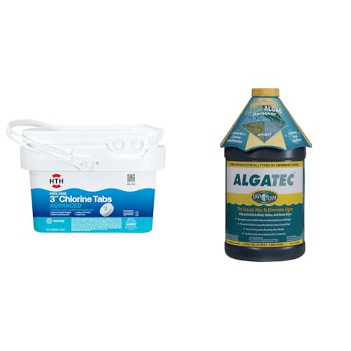 HTH 42052W Pool Care 3" Chlorine Tabs Advanced, Individually Wrapped Tablets - Swimming Pool Sanitizer with Clarifier & Algaecide, Destroys Bacteria & Algae, Delivers Clear Water All Season, 5 lbs