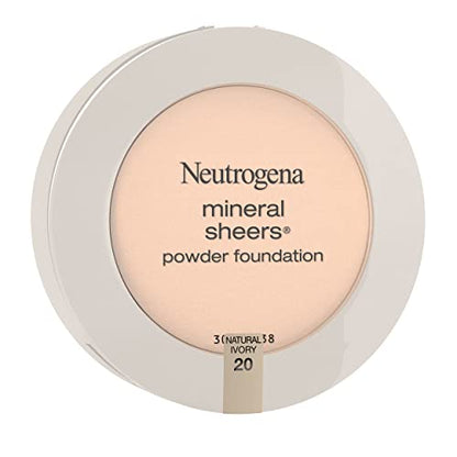 Neutrogena Mineral Sheers Compact Powder Foundation, Lightweight & Oil-Free Mineral Foundation, Fragrance-Free, Nude 40,.34 oz