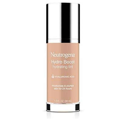 Neutrogena Hydro Boost Hydrating Tint with Hyaluronic Acid, Lightweight Water Gel Formula, Moisturizing, Oil-Free & Non-Comedogenic Liquid Foundation Makeup, 20 Natural Ivory, 1.0 fl. oz