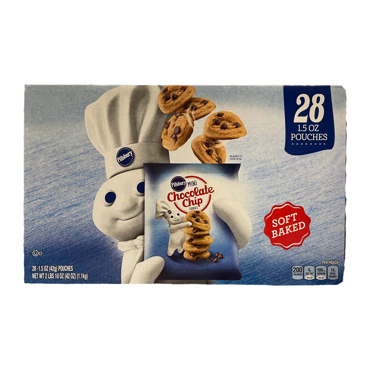 Soft Baked Mini Chocolate Chip Cookies by Pillsbury, 1.5 oz (28 Pack)