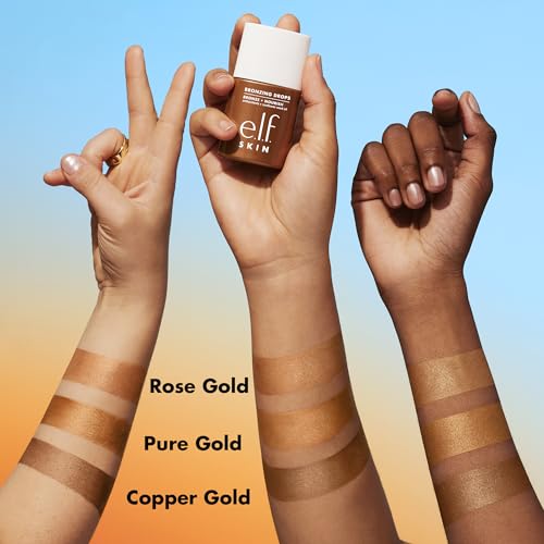 e.l.f. SKIN Bronzing Drops, Liquid Bronzer For Face & Skin, Creates A Sun-Kissed Glow, Infused With Vitamin E, Vegan & Cruelty-Free, Copper Gold