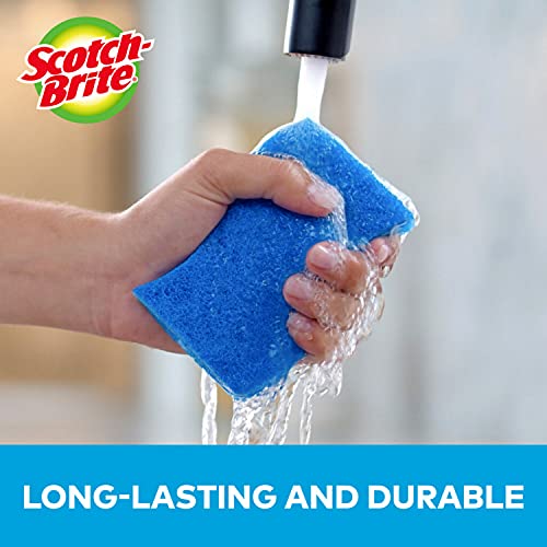 Scotch-Brite Zero Scratch Scrub Sponges, 6 Kitchen Sponges for Washing Dishes and Cleaning the Kitchen and Bath, Non-Scratch Sponge Safe for Non-Stick Cookware