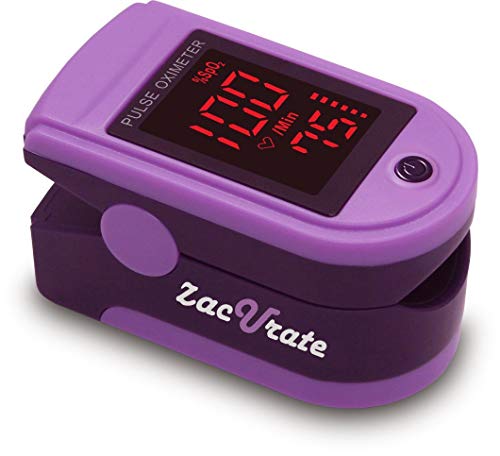 Zacurate Pro Series 500DL Fingertip Pulse Oximeter Blood Oxygen Saturation Monitor with Silicone Cover, Batteries and Lanyard