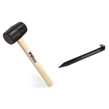 YY-2-005 Rubber Mallet Hammer With fiberglass Handle–16-oz, black