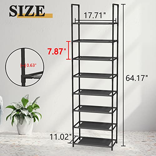 Z&L HOUSE 8 Tier Shoe Rack Narrow, Sturdy Shoe Rack Tall Store 16-20 Pairs of Shoes, Stackable Shoe Shelf for Closet Entryway to Increase The Use of Space