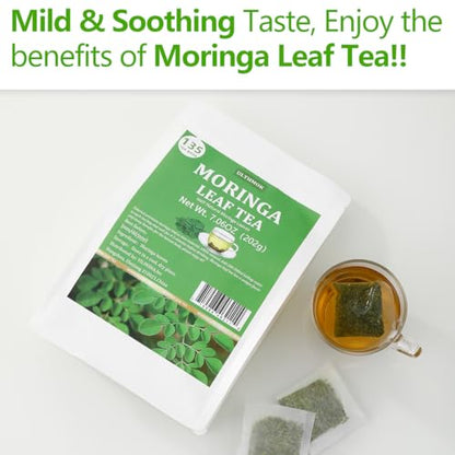 Premium 50 Mullein Leaf Tea Bags. Made with 100% Pure Mullein Leaves, for Lungs Cleanse and Respiratory Support, No Flavoring & No Additives & Caffeine Free.