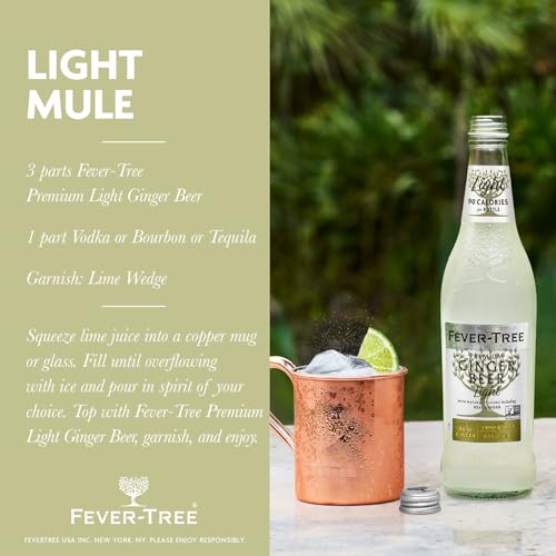 Fever Tree Ginger Beer - Premium Quality Mixer - Refreshing Beverage for Cocktails & Mocktails. Naturally Sourced Ingredients, No Artificial Sweeteners or Colors - 150 ML Cans - Pack of 24