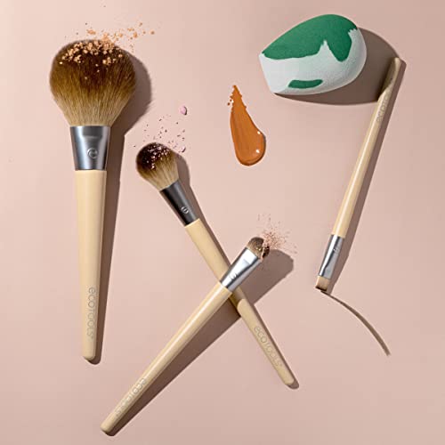 EcoTools Start The Day Beautifully 6 Piece Makeup Brush Set, Makeup Brushes For Eyeshadow, Blush, Concealer, & Foundation Application, Eco-Friendly, Gift Set, Synthetic Hair, Vegan & Cruelty-Free