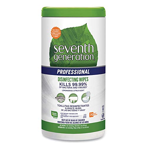 Seventh Generation Disinfecting Multi Surface Wipes, Botanical Disinfectant, 70 Count, Pack of 6