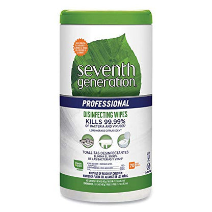 Seventh Generation Disinfecting Multi Surface Wipes, Botanical Disinfectant, 70 Count, Pack of 6