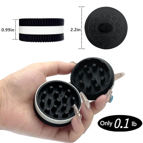 Grinder,2.2 Inch Stronger Grip Biscuit Shape Design Grinder (Single,Black)