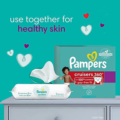 Pampers Cruisers 360 Diapers - Size 5, One Month Supply (128 Count), Pull-On Disposable Baby Diapers, Gap-Free Fit