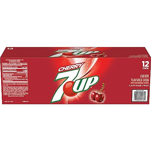 7UP Cherry Zero Sugar Soda, 12 fl oz cans (Pack of 12)