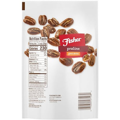 Fisher Snack Glazed Pecans, 24 Ounces, Made with Whole Mammoth Pecans, 100% Recyclable