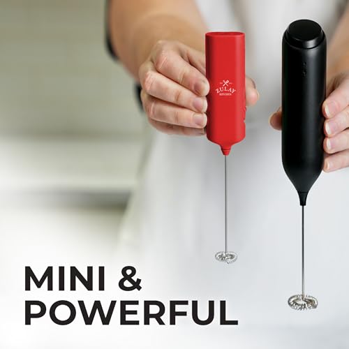 Powerful Handheld Milk Frother Wand - Electric Hand Mixer - Portable Frother Handheld for Coffee - Mini Froth Drink Mixer for Lattes, Cappuccino, Matcha, Hot Chocolate, Creamer - Black