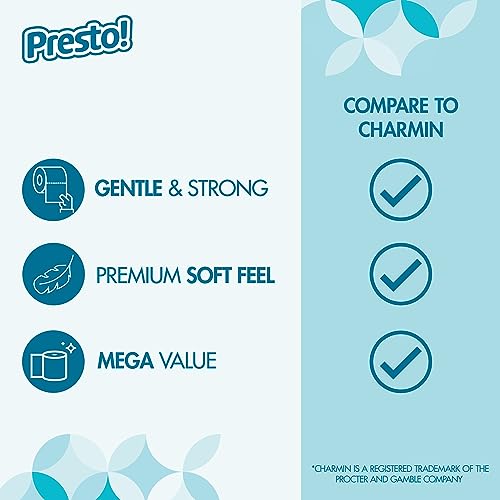 Presto! 2-Ply Ultra-Soft Toilet Paper, Unscented, White