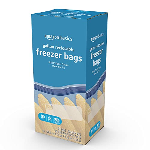 Amazon Basics Freezer Quart Bags, 120 Count (Previously Solimo)