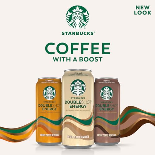 Starbucks Doubleshot Energy Drink Coffee Beverage, Vanilla, Iced Coffee, 15 fl oz Cans (12 Pack) (Packaging May Vary)