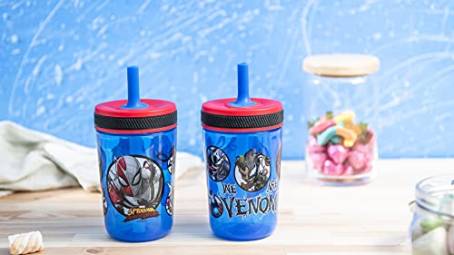 Zak Designs 15oz Bluey Kelso Tumbler Set, BPA-Free Leak-Proof Screw-On Lid with Straw Made of Durable Plastic and Silicone, Perfect Bundle for Kids, 2 Count (Pack of 1)