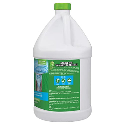 Green Gobbler Enzyme Drain Cleaner | Controls Foul Odors & Breaks Down Grease, Paper, Fat & Oil in Sewer Lines, Septic Tanks & Grease Traps | 1 Gallon