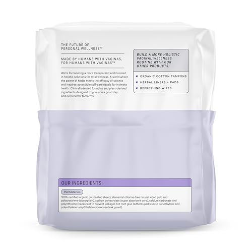 The Honey Pot Company - Herbal Postpartum Pads w/Wings - Infused w/Essential Oils for Cooling Effect, Organic Cotton Cover, & Ultra-Absorbent - Postpartum Essentials to fill your Postpartum Kit - 12ct