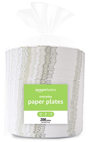 Amazon Basics Everyday Paper Plates, 8 5/8 Inch, Disposable, 100 Count