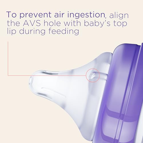 Lansinoh Anti-Colic Baby Bottles for Breastfeeding Babies, 8 Ounces, 3 Count, Includes 3 Medium Flow Nipples, Size M