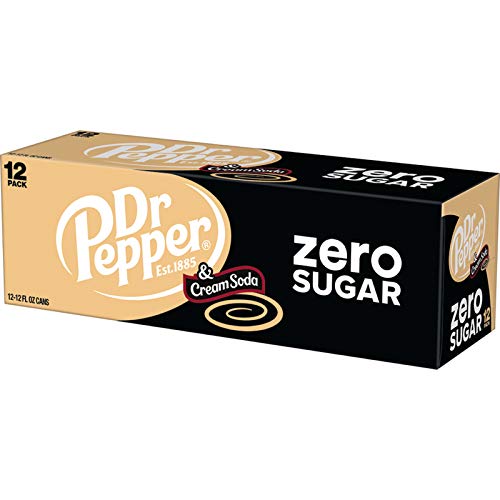 Dr Pepper Zero Strawberries and Cream Soda, 12 fl oz cans, 12 Pack