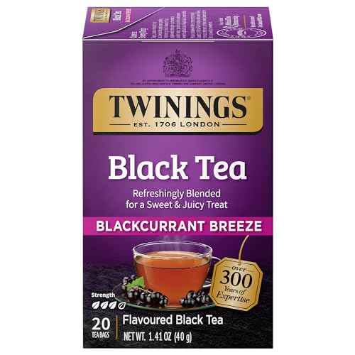 Twinings English Breakfast Black Tea, 100 Individually Wrapped Tea Bags, Smooth, Flavourful, Robust, Caffeinated, Enjoy Hot or Iced