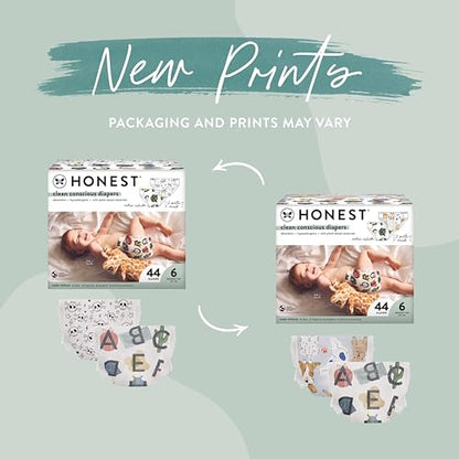 The Honest Company Clean Conscious Diapers | Plant-Based, Sustainable | Above It All + Pandas | Club Box, Size Newborn, 72 Count