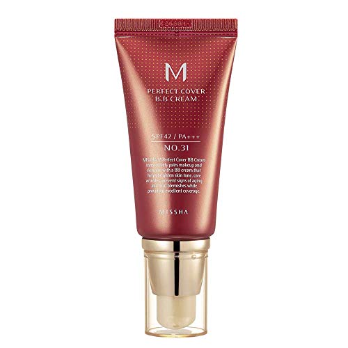 MISSHA M Perfect Cover BB Cream No.13 Bright Beige for Fair Skin SPF 42 PA +++ 1.69 Fl Oz - Tinted Moisturizer for face with SPF