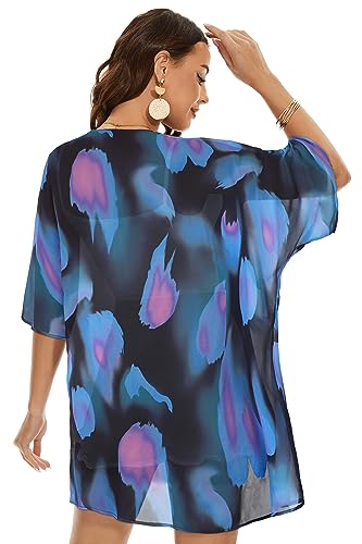 Womens Kimono Beach Cover Up Chiffon Cardigan Floral Tops Loose Capes