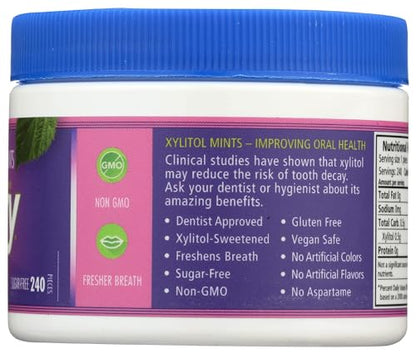 Spry Xylitol Peppermint Sugar Free Candy - Breath Mints That Promote Oral Health, Dry Mouth Mints That Increase Saliva Production, Stop Bad Breath, 240 Count (Pack of 1)