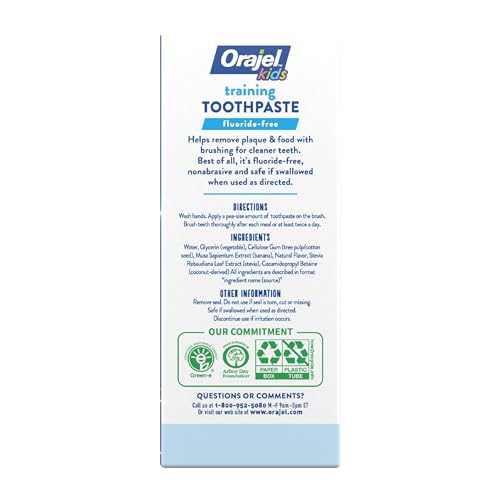 Orajel Kids Paw Patrol Fluoride-Free Training Toothpaste, Natural Fruity Fun Flavor, #1 Pediatrician Recommended , 1.5oz Tube