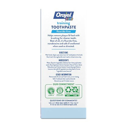 Orajel Kids Paw Patrol Fluoride-Free Training Toothpaste, Natural Fruity Fun Flavor, #1 Pediatrician Recommended , 1.5oz Tube