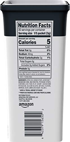 Amazon Brand - Happy Belly Drink Mix Singles, Lemonade, 0.53 ounce (Pack of 6)