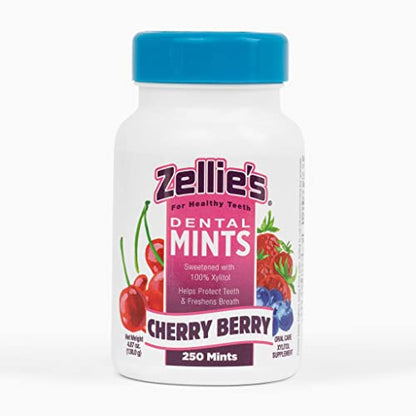 Zellie's | 100% Xylitol Sugar Free Cool Mint Breath Mints | Non-GMO, Low-Calorie, Gluten Free, Vegan & Kosher Mints