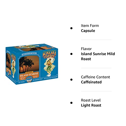 Kauai Coffee Na Pali Coast Dark Roast - Compatible with Keurig Pods K-Cup Brewers (1 Pack of 12 Single-Serve Cups)