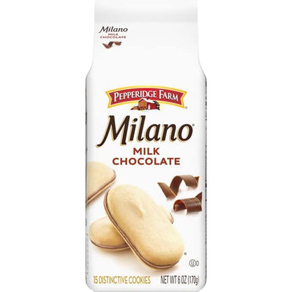 Pepperidge Farm Milano Milk Chocolate Cookies, 6 OZ Bag (15 Cookies)