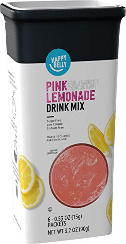 Amazon Brand - Happy Belly Drink Mix Singles, Lemonade, 0.53 ounce (Pack of 6)