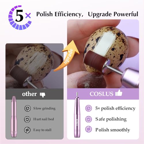 COSLUS Electric Nail Drill File Professional: for Acrylic Gel Dip Powder Nails Portable Nail Drill Machine Kit Manicure Pedicure Tools Polishing Set with Nail Drill Bits Sanding Bands