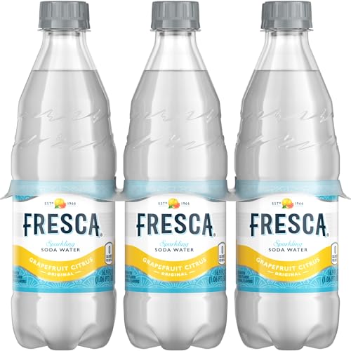 Fresca Grapefruit Citrus Sparkling Soda Water Bottles, 16.9 fl oz, 6 Pack