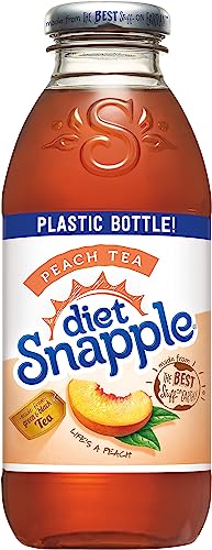 Snapple Zero Sugar Peach Tea, 16 fl oz recycled plastic bottle (Pack of 12)