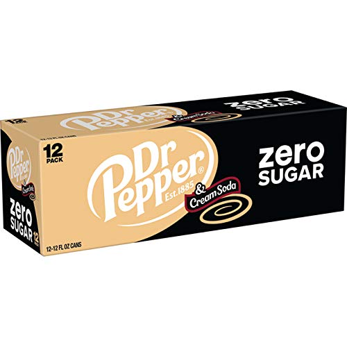 Dr Pepper Zero Strawberries and Cream Soda, 12 fl oz cans, 12 Pack